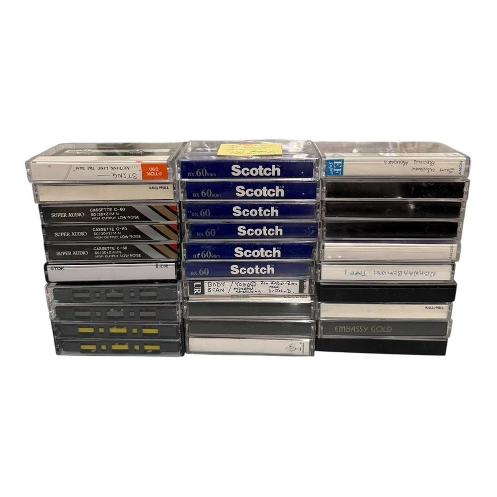 Vintage Cassette Tapes Lot 20 Scotch TDK Clear 60/90 Min News Spoken Word